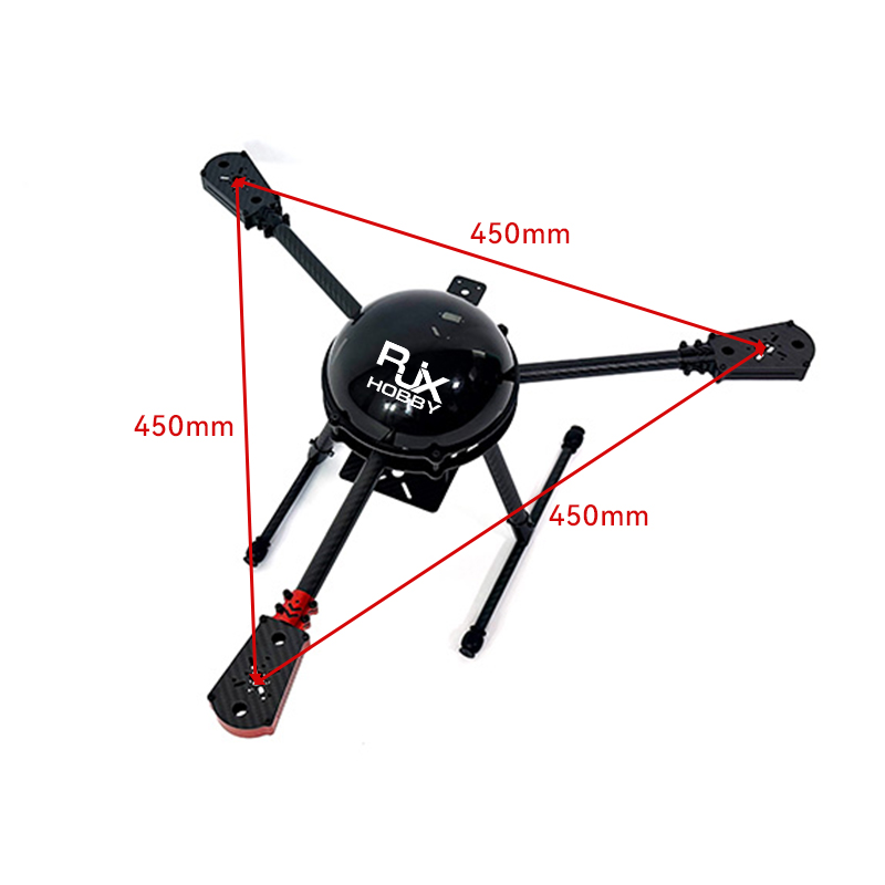 RJX 450 3-Axis Carbon Fiber triaxial Frame  Kit with Motor Mounts ﻿