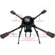 RJX650 4-Axis Carbon Fiber Umbrella Folding Quadcopter Frame with Motor Mounts