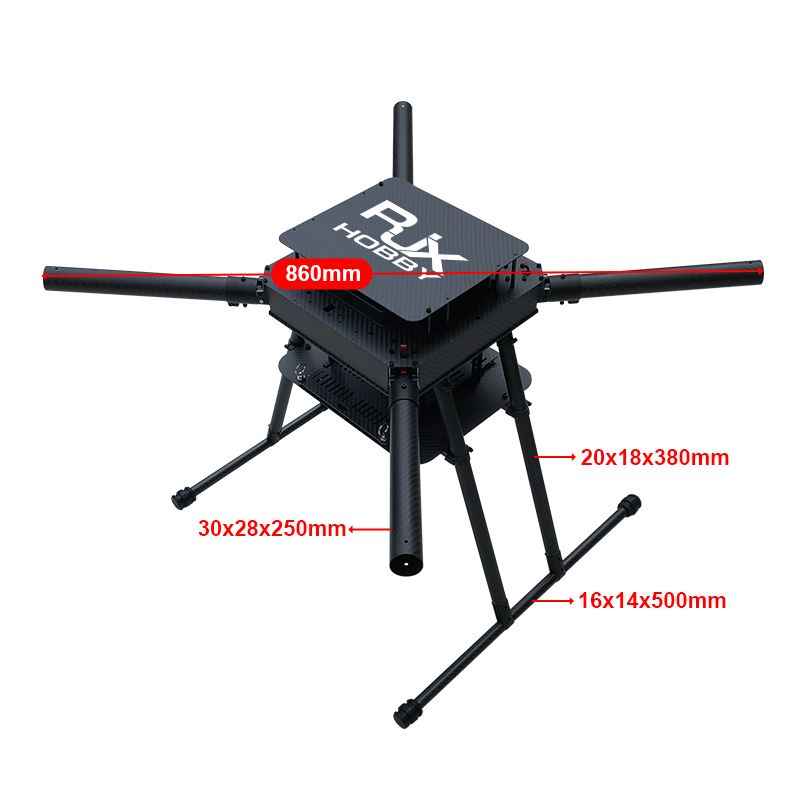 RJX950B 4-Axis Carbon Fiber Umbrella Folding Quadcopter Frame without motor mounts