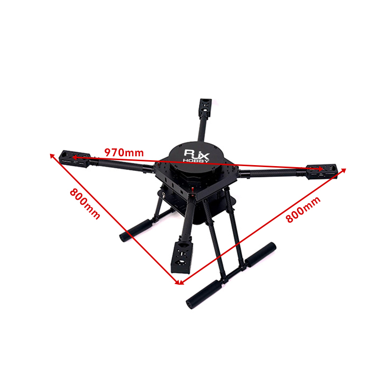 RJX 970 4-Axis Carbon Fiber Quadcopter Frame Kit with Motor Mounts ﻿