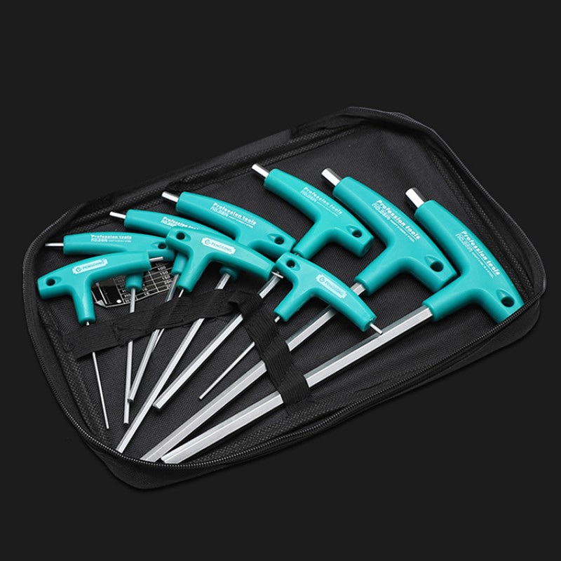 RJX Extended t-type inner hex wrench set single flat-head screwdriver with handle Diamond 6 square plum combination tool